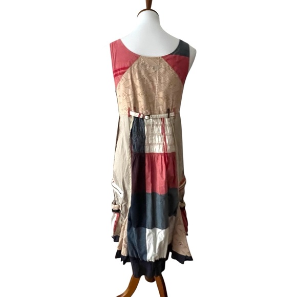 Desigual Dress Medium Patchwork Babydoll Jumper Cottage Crochet Boho Overalls - Picture 9 of 17